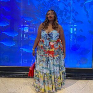 Tropical Patterned Beautiful Maxi Dress